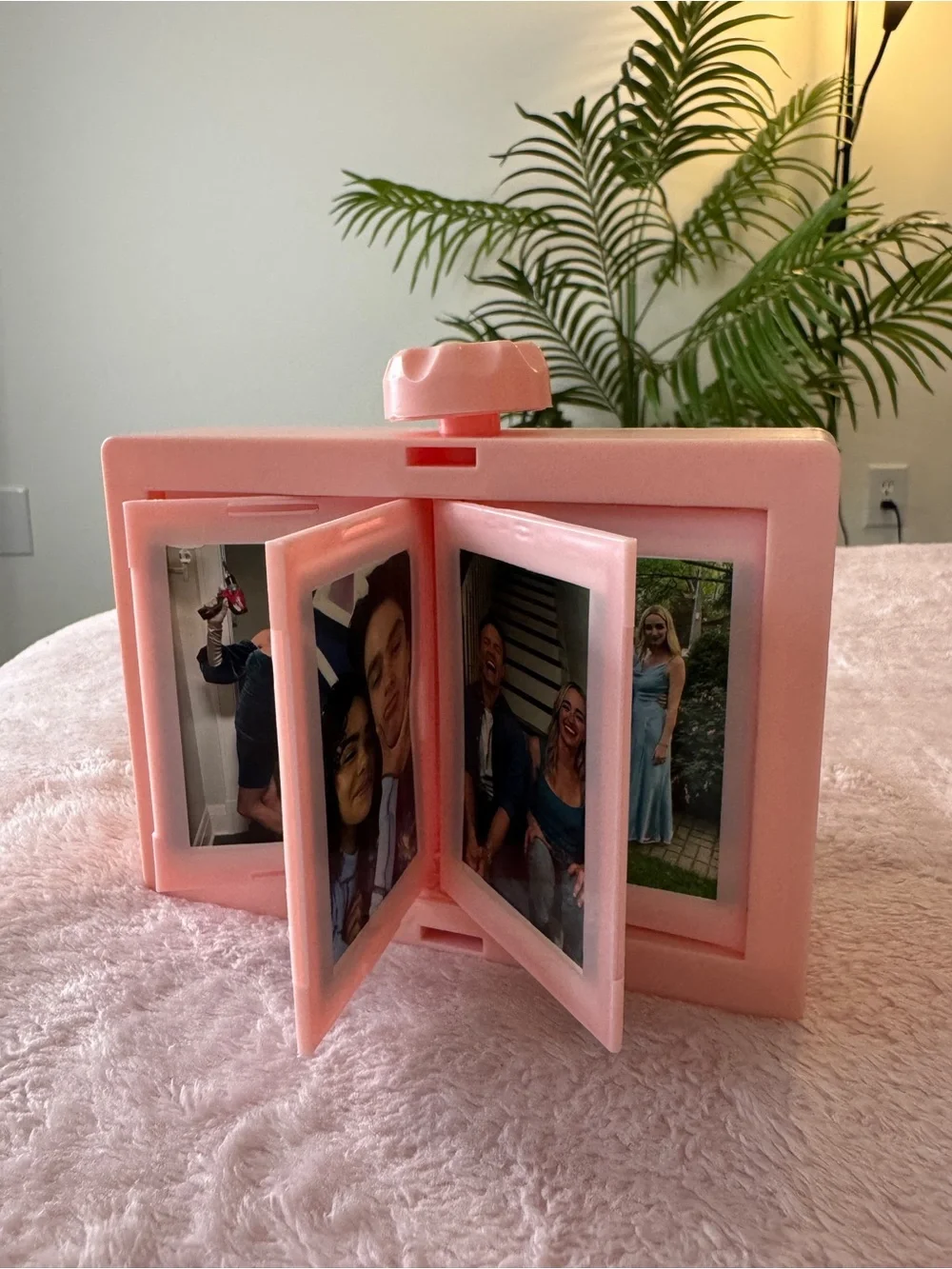 Pink Rotating Photo Frame 2x3” Instax Mini – Holds 24 Photos